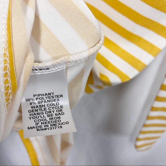 Piphany Yara Yellow/White Stripe Short Sleeve Top - Picture 8 of 8